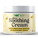 Ultra verzachtende Colloïdale havermout crème met Manuka honing - eczeem crème voor kinderen en volwassenen - steroïde vrije anti jeuk Lotion voor droge en jeukende huid verlichting met natuurlijke en biologische ingrediënten