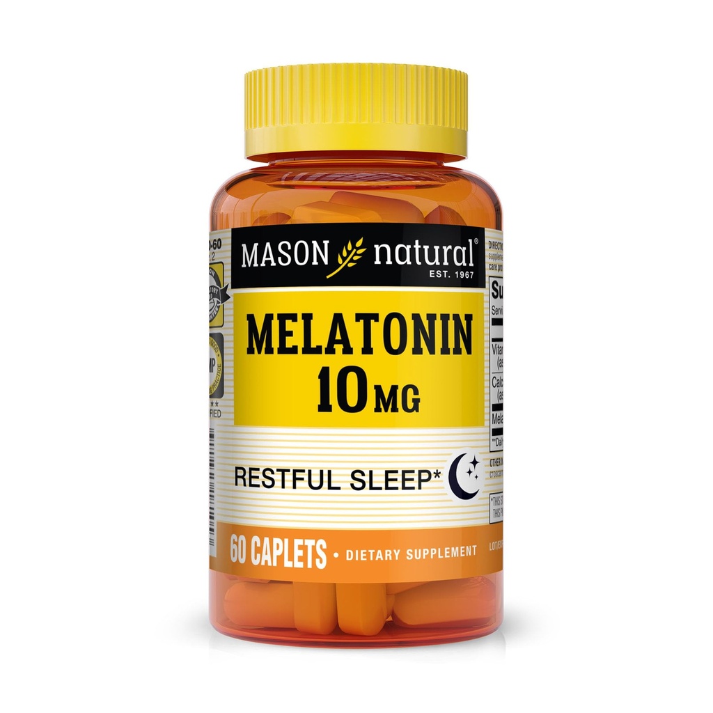 MASON NATUURLIJKE Melatonine 3 mg met B6 & Calcium, natuurlijke slaaphulp, ondersteunt rustgevende slaap, 60 tabletten