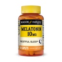 MASON NATURAL Mélatonine 3 mg avec B6 et calcium, aide naturelle au sommeil, soutient le sommeil reposant, 60 comprimés