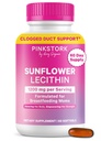 Pink Stork Zonnebloem Lecithin Supplement - 1200 mg voor Clogged Milk Producten - Borstvoeding Essentials voor postpartum moeders - Ondersteunt Breast Milk Flow - 60 Softgels