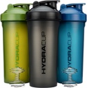 Hydra Cup [3 Pack] 45 Ounce Shaker Flessen voor Proteïne Shakes, Jumbo Shaker Cups met Ball Blender Whisk, Extra Large Fles met Handvat (Donkere Kleuren)