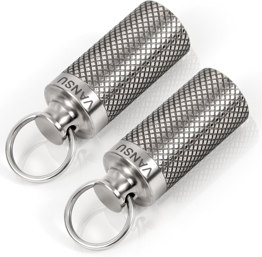 Coffret porte-clés étanche au titane, étui de mini-pilule portable pour camping en plein air (2 pack)