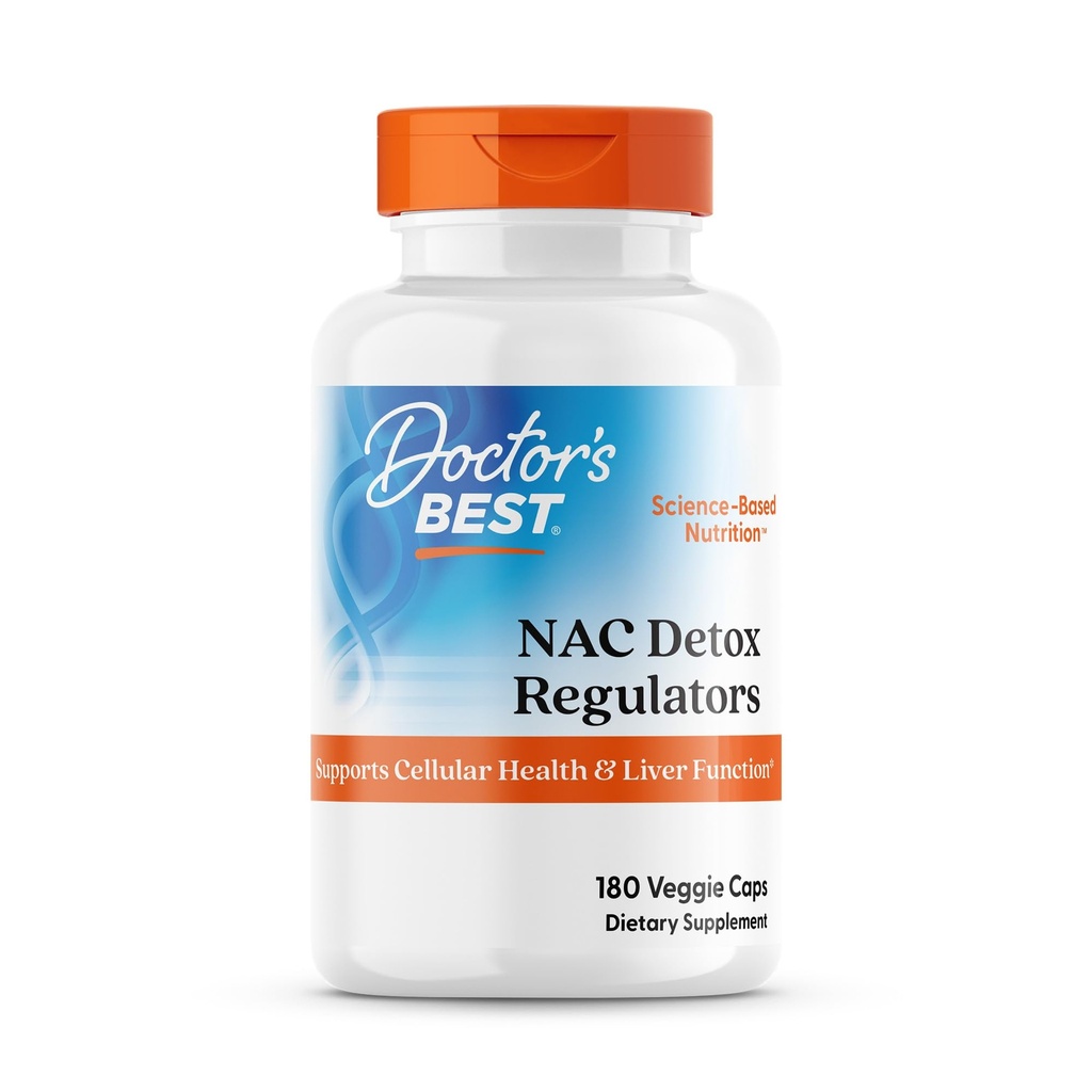 Les meilleurs régulateurs Nac Detox avec séléno excell, non-OGM, végétalien, sans gluten et sans soja, 180 capsules veggie, 180Count
