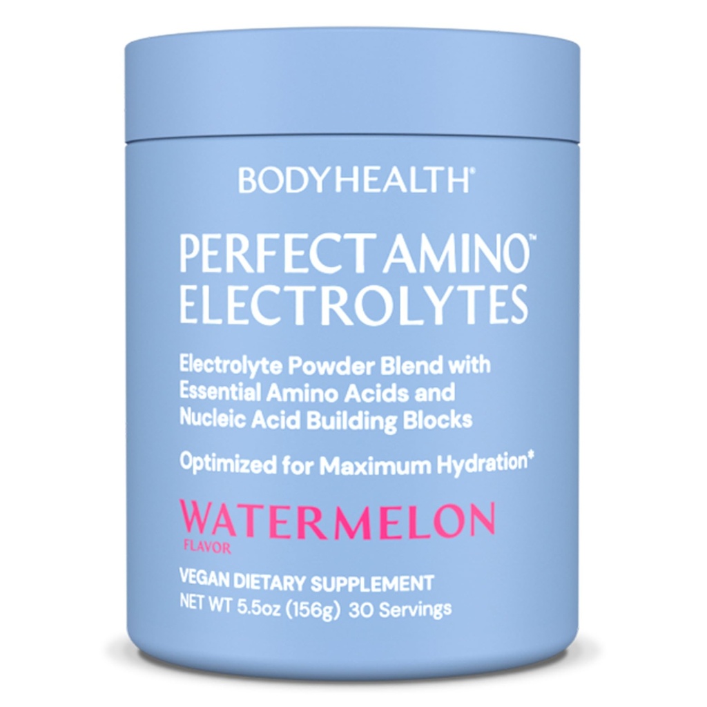 BodyHealth PerfectAmino Elektrolyten Poeder Geen Suiker, Keto Suiker Vrij vasten Elektrolyten Drinkmix, Hydration Powder met Trace Minerals - Watermeloen - 30 porties