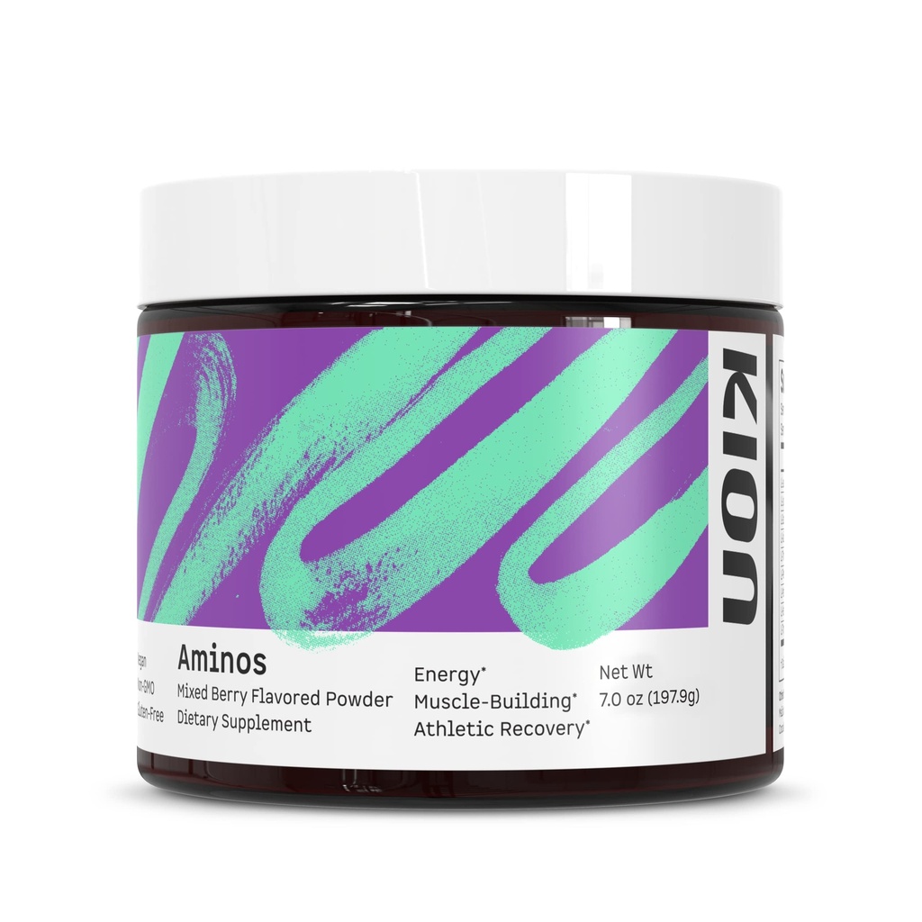Kion Aminos - Essential Amino Acids Supplement, Essential Amino Acids Powder for Muscle Recovery, BCAA EAA No Cafeine, Amino Acid Powder, Essential Amino Energy - 30 Servings, Mixed Berry