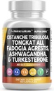 Clean Nutra Cistanche Tribulosa Fadogia Agrestis Tongkat Ali Turkesterone Pillen Ashwagandha Capsules Supplement voor mannen - 60 Tellen