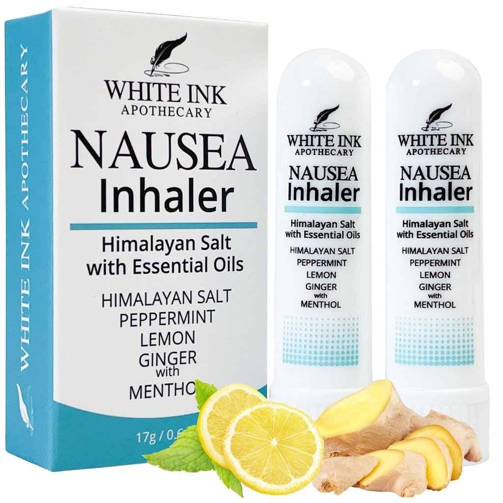 Encre blanche Nausées Relief Huile essentielle Inhalateur , 100% Naturel , Voyage , Motion ou Matin Maladie , Grossesse , A l'envers Estomac , Qualification , Chimiothérapie