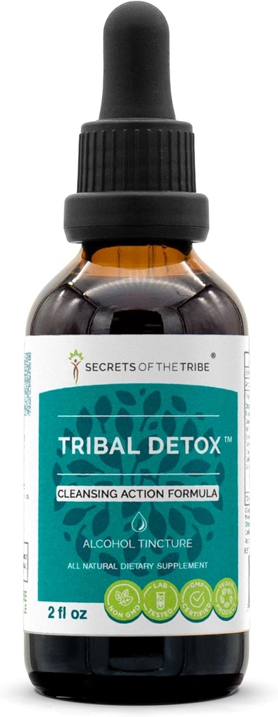 Geheimen van de Stam - Tribal Detox, Reiniging Actie Formule, Kruidensupplement Blend Drops Alcohol Liquid Extract (2 fl oz)