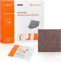 Silver Calcium Alginate Wound Dressing Pad 4'x4', 10 Packs, High Absorbency Non-Stick Ag Gauze Patch voor druk Ulcer, Bed Sore, Leg Sore, Diabetic Foot Ulcer