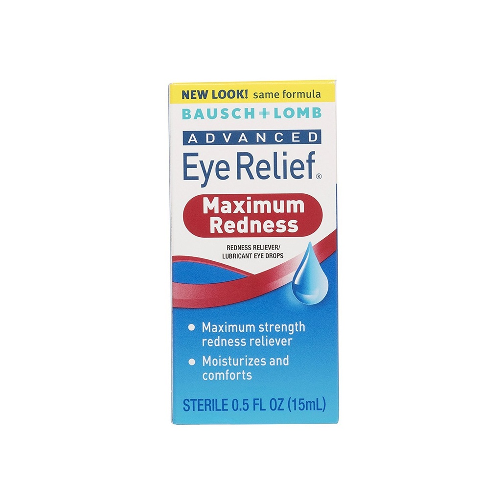 Bausch et Lomb Advanced Redness Relief Drops, 0.5 Ounce - 3 par cas.