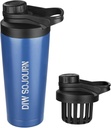 DIW 24 oz Shaker Bottle, Stainless Steel Mix Bottle with Noise-Free Design, Insulated Metal Shaker Cup voor eiwitmixen en pre-workout, Gym Cup Shaker(Navy blue)