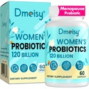 Suppléments de ménopause pour femmes, 120 milliards CFU Probiotics Complex, 13-en-1 Herbes Probiotics Complex, pour le soulagement de la ménopause, l'équilibre hormonal, les éclairs chauds, les sueurs nocturnes, les swings d'humeur, Gut & immunité - 60 Capsule