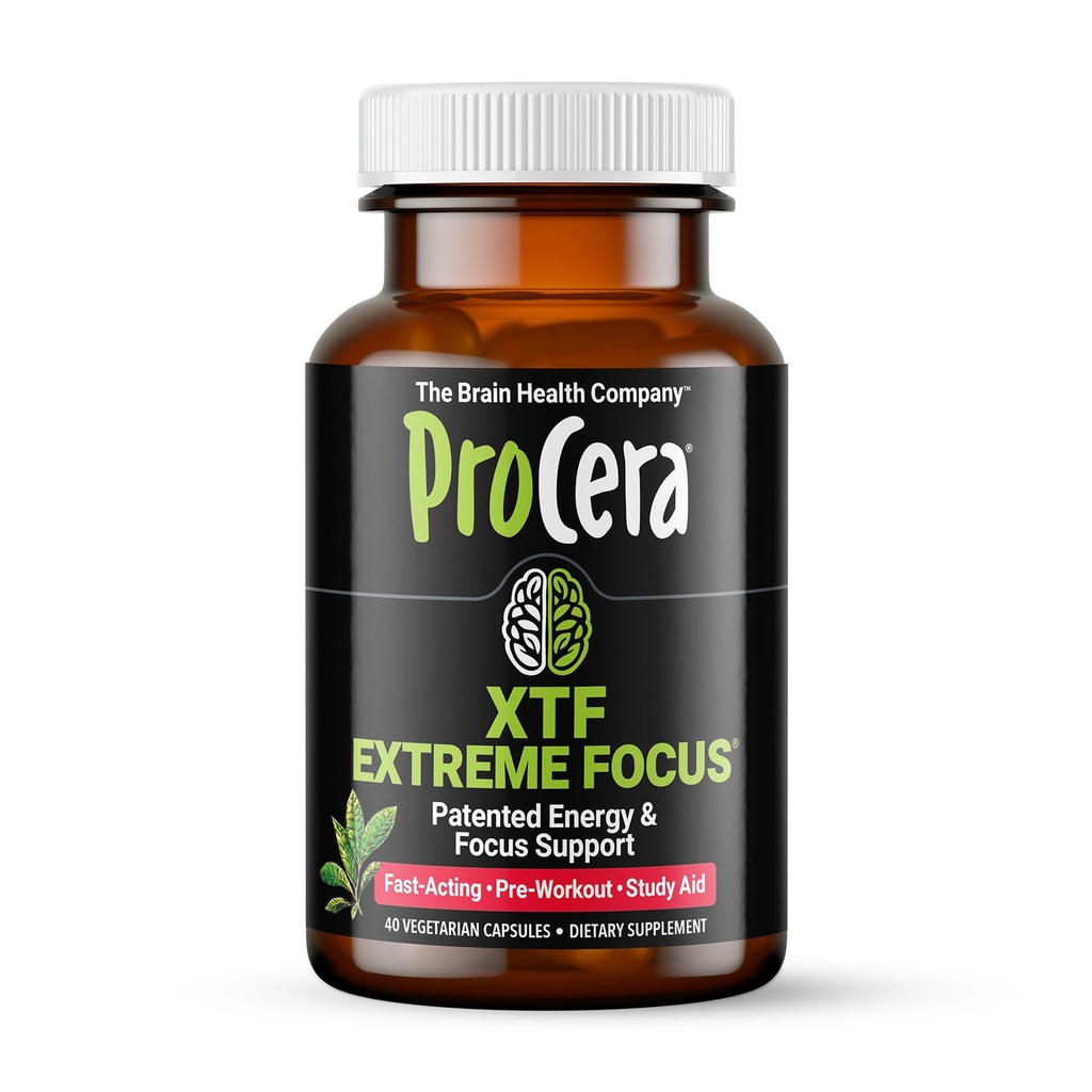Procera XTF - Perfect Study Aid - Immediate Results - Improved Focus & Memory Retention - Increased Oxygen & Blood Flow - Mental Clarity - Energy Boost - Slow Cognitive Decline - 40 Count