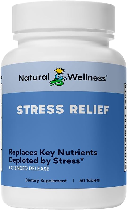 Natural Wellness Stress Relief Uitgebreide Release Formule met Magnesium, Valeriaan, Hop & Skullcap Promotes Calm, Focus, Relaxation & Energy Balance &amp; Natural Sleep Aid & Agency Release 60 Tablets