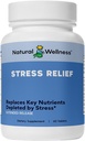 Natural Wellness Stress Relief Uitgebreide Release Formule met Magnesium, Valeriaan, Hop & Skullcap Promotes Calm, Focus, Relaxation & Energy Balance &amp; Natural Sleep Aid & Agency Release 60 Tablets