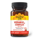 Country Life® Vegan K2-500 mcg, 60 Ct. Kauwtabletten. Aardbei smaak - Gecertificeerde Gluten Gratis - Gecertificeerde Veganist door AWS te ondersteunen Bone Health