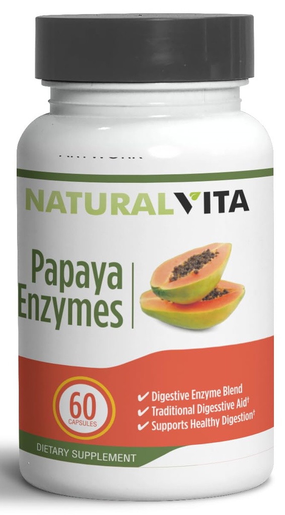Generieke natuurlijke Vita Papaya Enzymen, Digestieve Behandeling Hulp met Enzyme Blend, Dieetsupplement, Voed uw buik met onze Papaya Enzyme Blend voor Digestieve Harmonie en Well-Being.