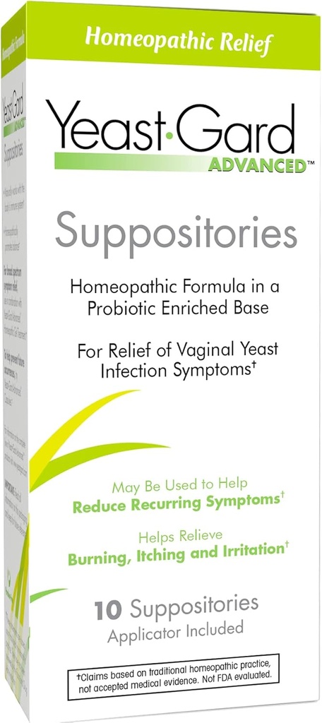GistGard Geavanceerde Homeopathische Gistinfectie Vaginale Suppositoriën - 10 telling Box