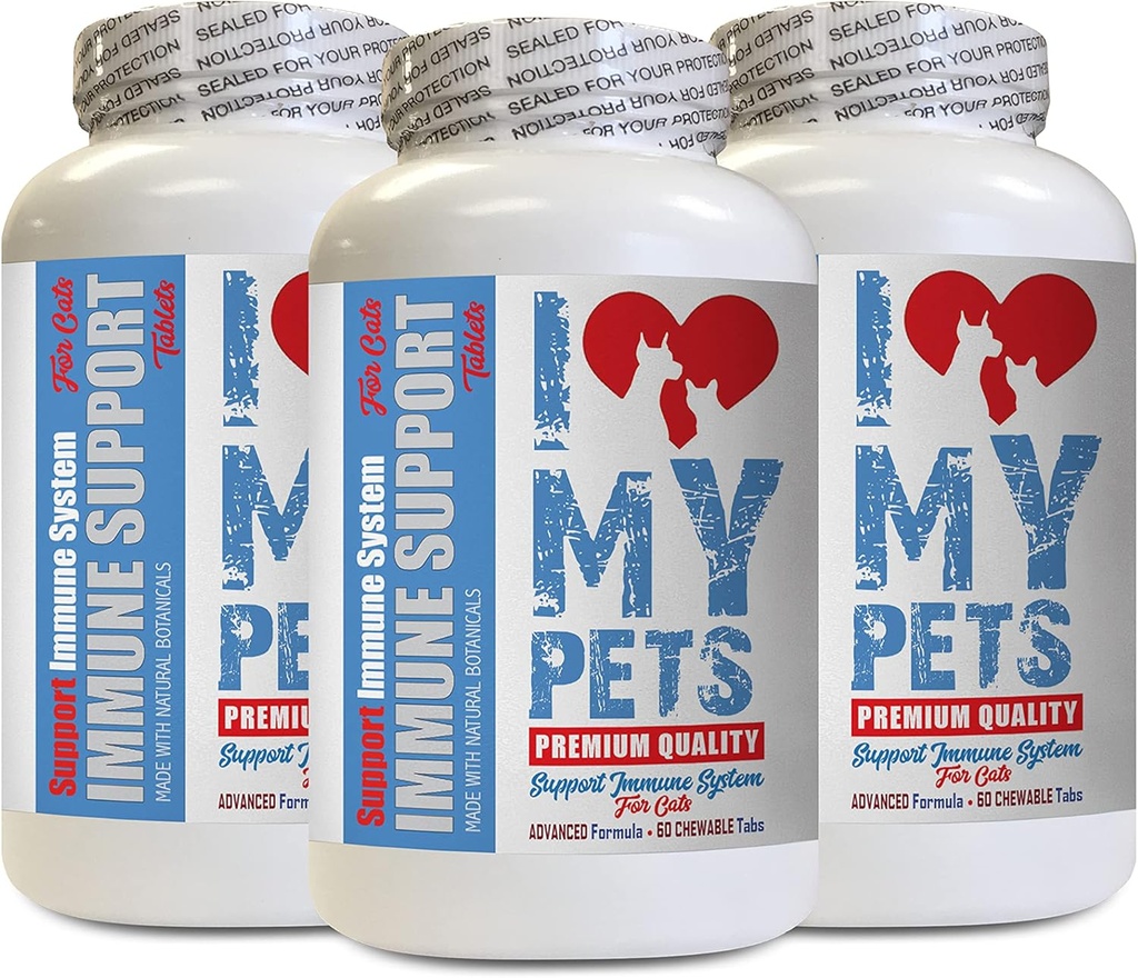 Oudere katten Supplementen - CAT Immune Support - Booster - Gezond supplement - Kurkuma katten - 180 Treats (3 flessen)