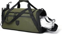 Sac à bandoulière pour hommes et femmes, grand sac à bandoulière pour hommes Voyage, sac de fin de semaine avec compartiment à chaussures et poche humide, sac à bandoulière sport résistant à l'eau Gymbag A-TD-003-Vert