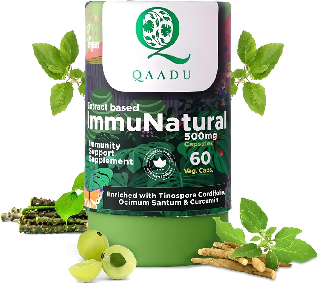 Immunatural voor volwassenen 60 Capsules Natuurlijke, Veganistische Ayurvedische Immunity Boosters 