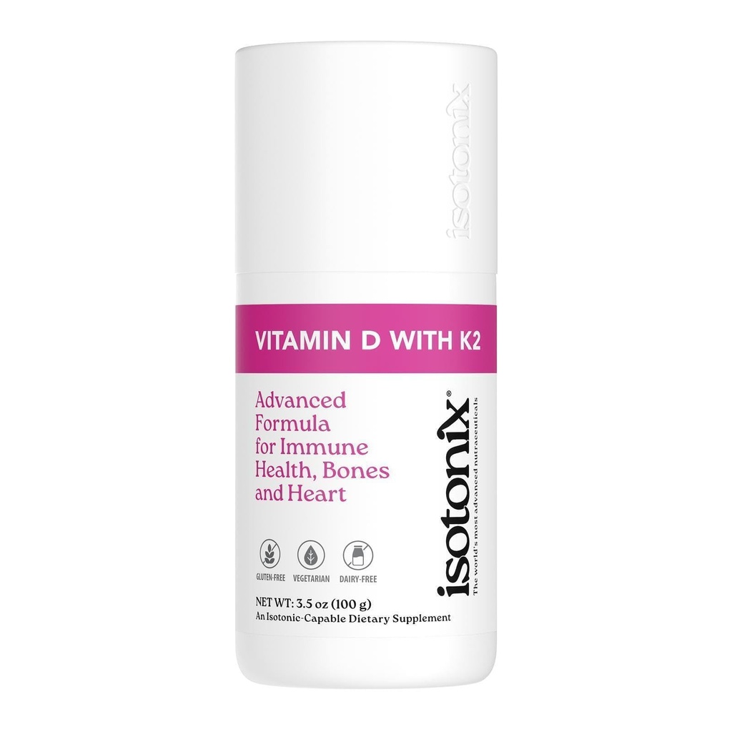Isotonix Vitamine D avec K2, favorise la densité minérale osseuse normale, favorise les artères saines, aide à maintenir la santé osseuse, soutient la santé immunitaire, l'Amérique du marché (30 services)