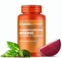 Mt. Vitamines Angel - Bétaïne acide chlorhydrique, soutient la digestion saine et les jus gastriques (200 Chlorocaps végétariens)