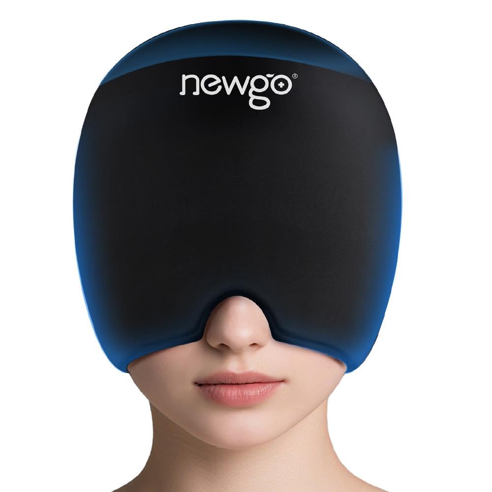 NIEUWGO Migraine Relief Cap Hoofdpijn Ice Cap met top dekking, warme en koude therapie, Migraine Hoofdpijn Relief Cap voor spanning, stress & kater