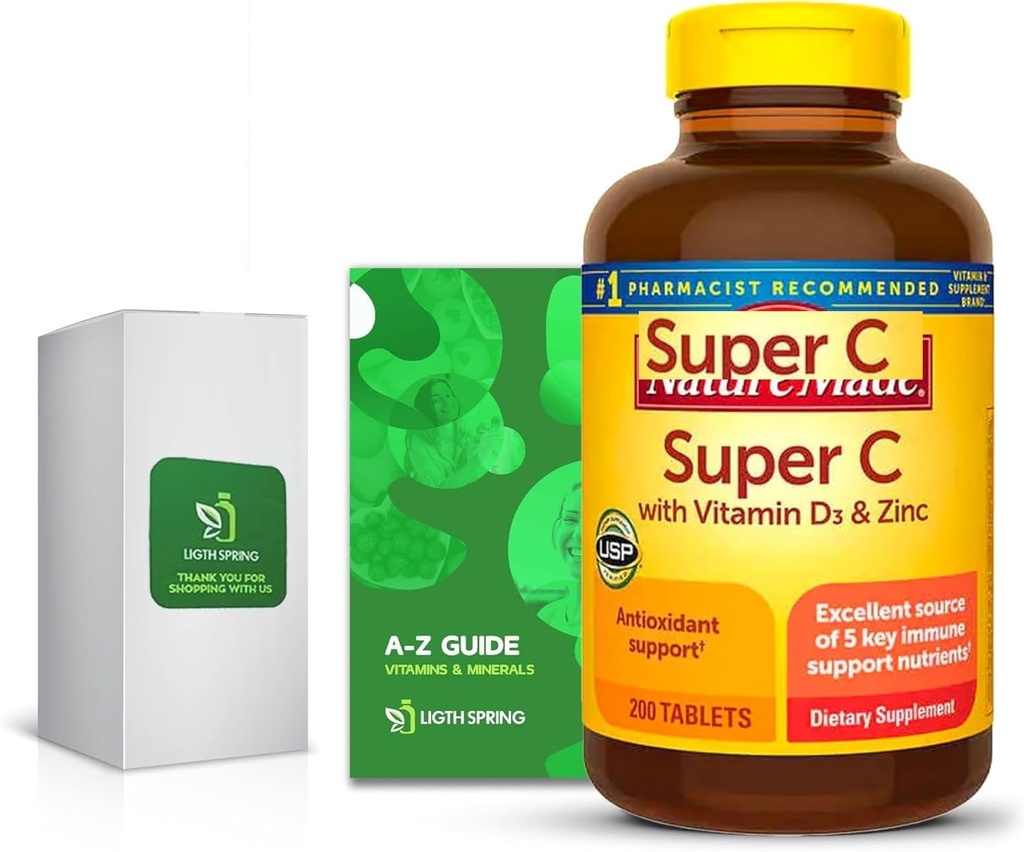 Super C met vitamine D3 en zink 200 tabletten met Exclusieve A tot Z - Better Ligth&Spring Guide (2 items)