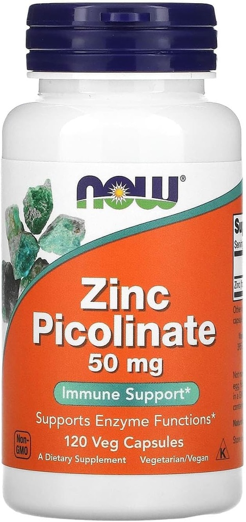 NOW Foods Zink Picolinaat 50mg,120 Capsules (verpakking van 2)