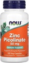 NOW Foods Zink Picolinaat 50mg,120 Capsules (verpakking van 2)