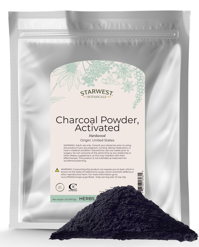 Starwest Botanicals Actived Charcoal Powder, 2 Pond