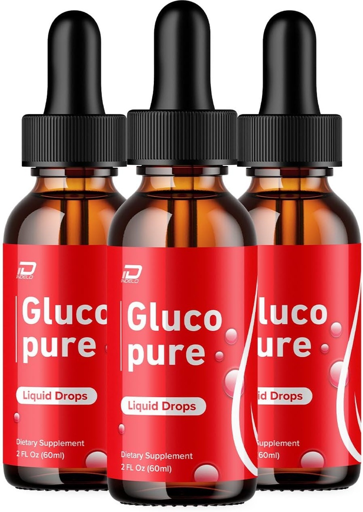 Gluco Pure Drops Healthy Formula - Dietary Supplement Drops - Extra Strength GlucoPure Liquid Drops, Gloco Pure Drops Reviews (3 Pack – 3 Month Supply)