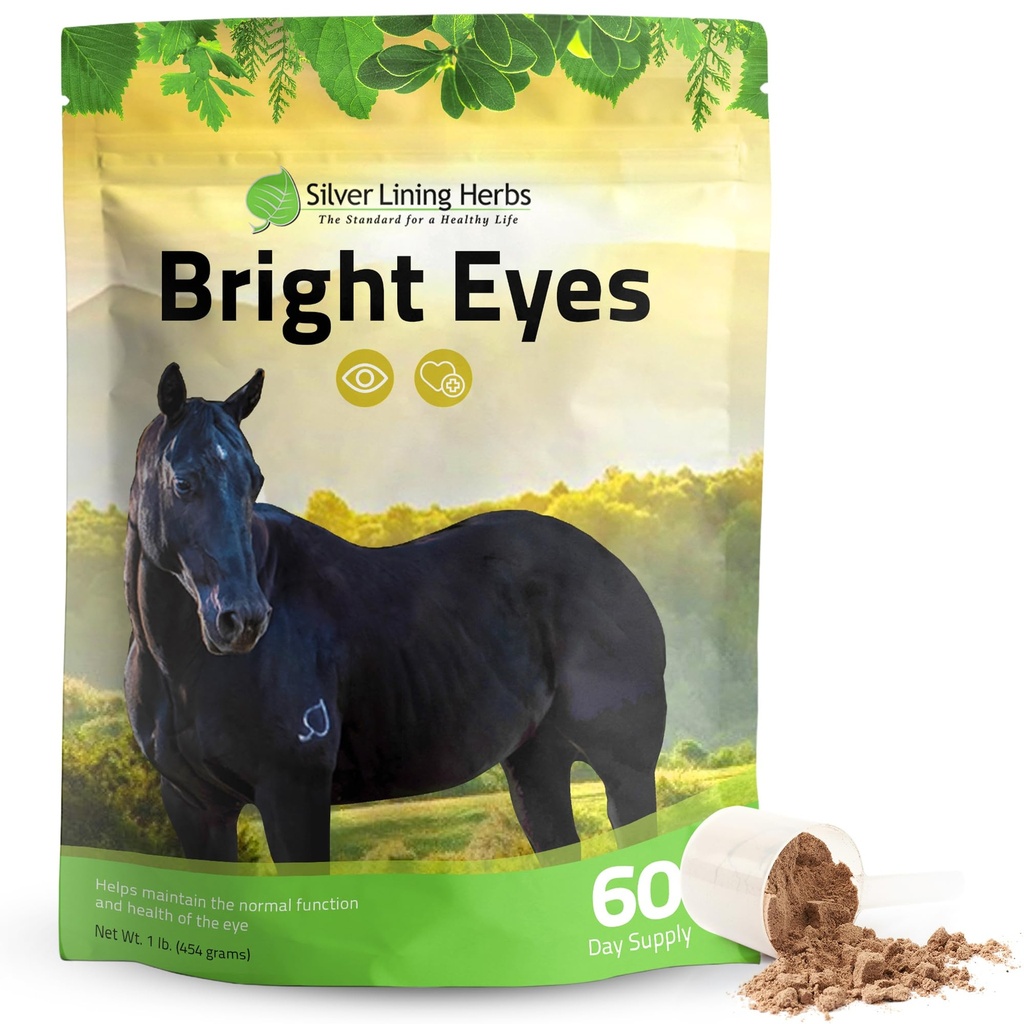 Silver Lining Kruiden Heldere ogen Vitaminen - Paarden Oogsupplementen ter ondersteuning van Capillaire Gezondheid, Groot Gezicht, & Algehele gezondheid van het oog - Plant-Based Herbal Horse Supplementen - 1 lb 60-Day Supply