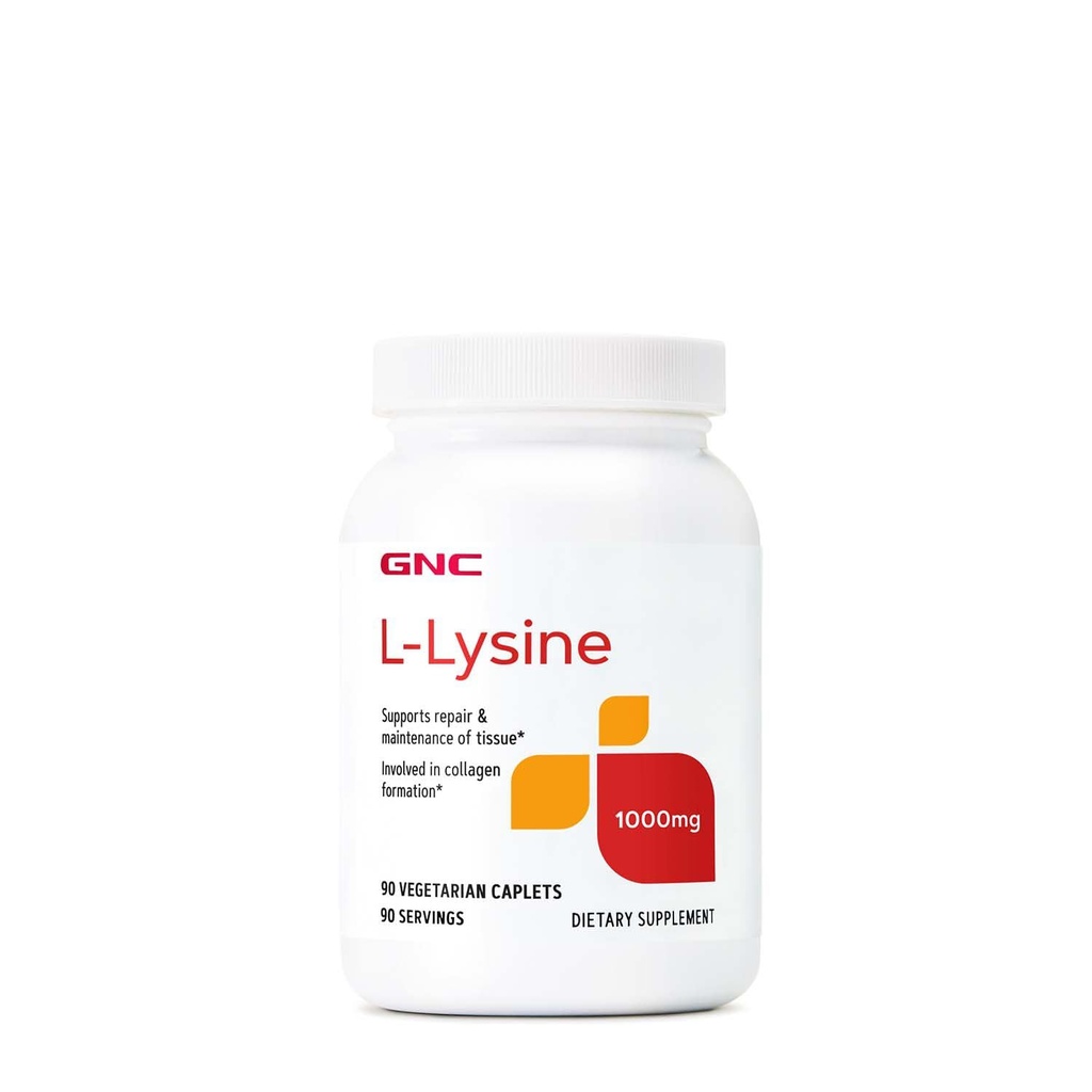 GNC L-Lysine 1000mg - 90 comprimés végétariens (90 portions)