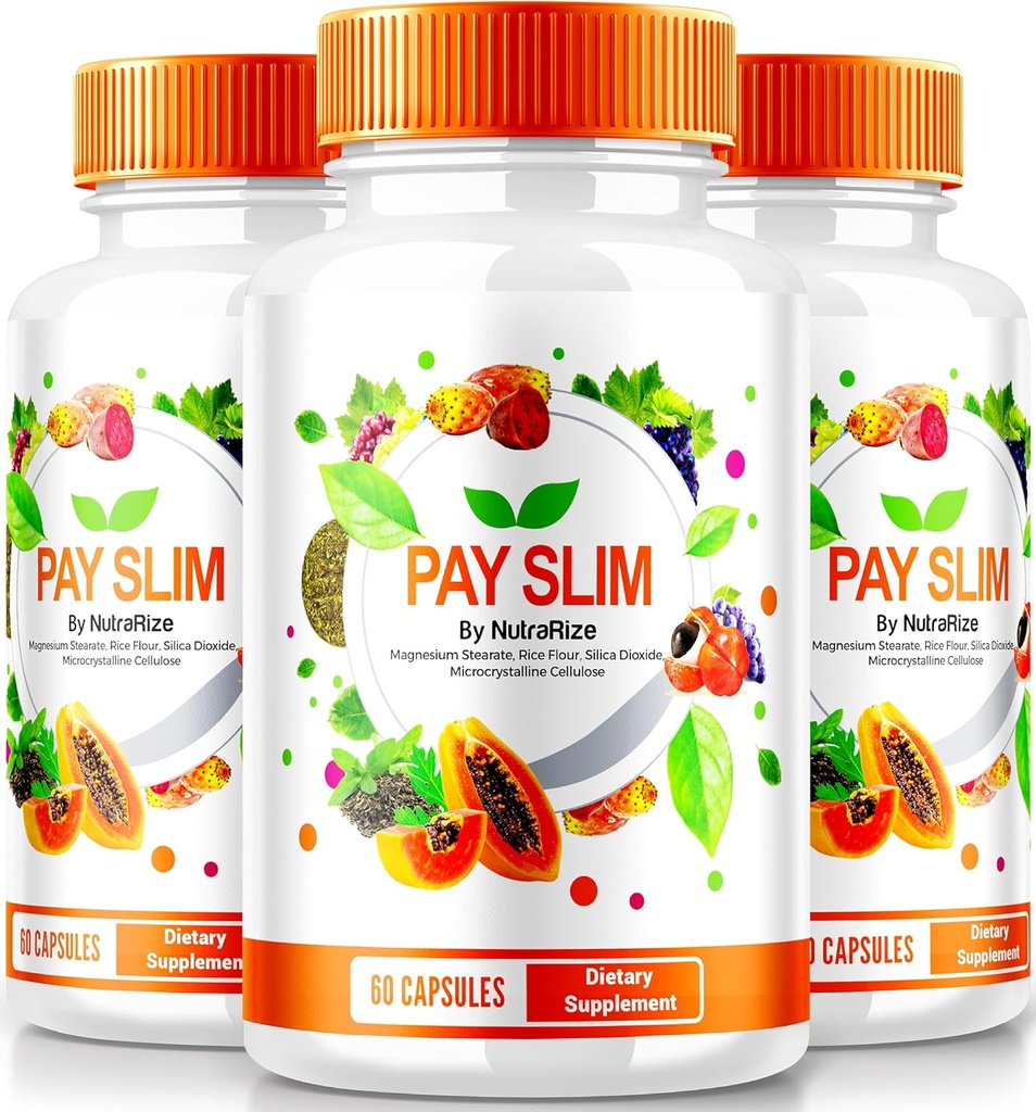 NutraRize (3 Pack) Pay Slim Capsules, PaySlim All-Natural Supplement voor gezond gewichtsverlies, Premium Formule om lichaam en fitness doelstellingen te bereiken, Officiële recensies (180 Capsules)
