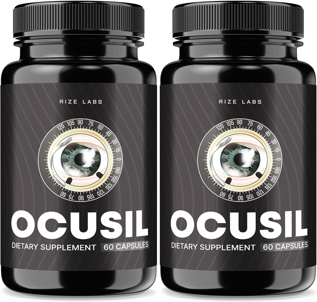 rize labs Ocusil Capsules, Ocusil Support Eye Supplement, Ocusil Smeermiddel om concentratie en concentratie te verbeteren, Ocusil All-Natural Pillen voor gezonde ogen (120 capsules) (verpakking van 2)