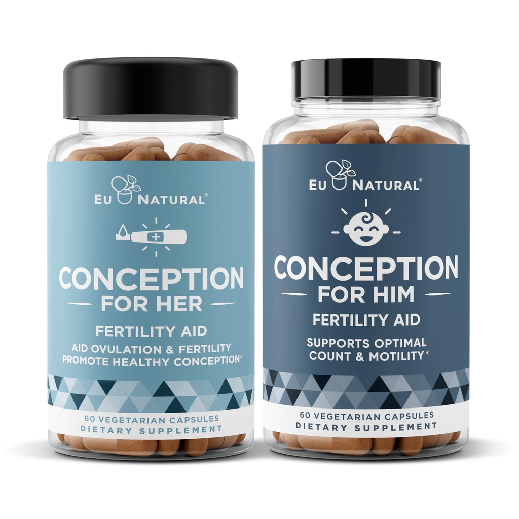 Conception Vruchtbaarheid voor haar & Hem Bundle - Vruchtbaarheid Supplementen Combo voor vrouwen & mannen 