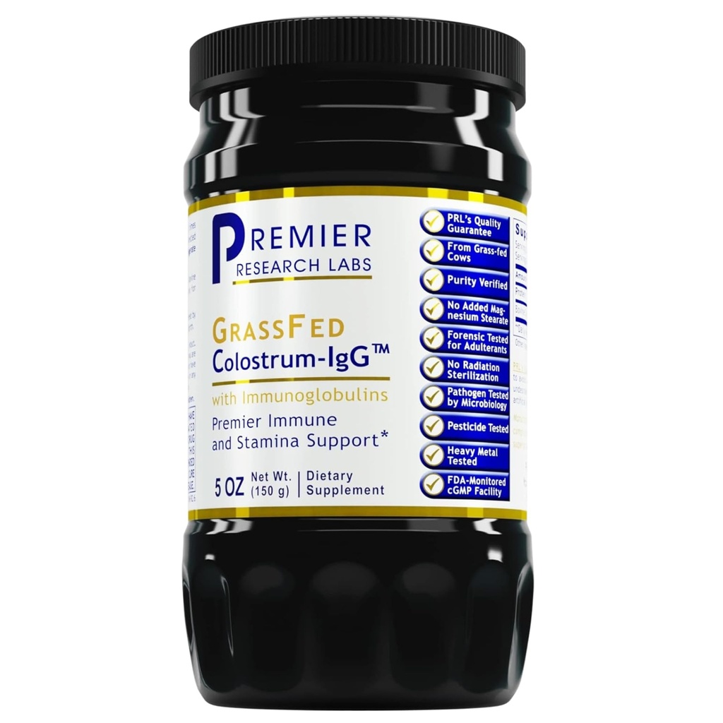 Premier laboratoire de recherche Colostrum-IgG Poudre - Supplément Colostrum, Colostrum Bovin pour les humains, Colostrum de vache pour la santé immunitaire, Superaliments avec la lactoferrine, acides aminés, nucléotides - 5 oz (150 g)