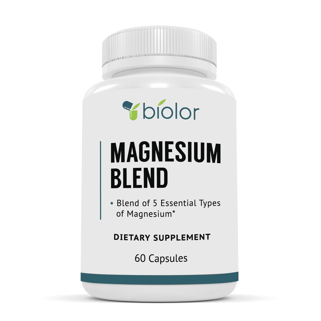 Magnesium Complex Supplement, volledig spectrum Magnesium Blend, Magnesium Glycineer met Malaat, Citraat, Taurinaat en Gluconaat - Hoge Absorptie Magnesium Supplement, Magnesium Complex Capsules