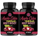 Suppléments en colère Vinaigre de cidre de pomme + Capsules de poudre de betterave, ACV pur Beetroot 1000mg par portion, Booster d'oxyde nitrique et santé digestive pour les hommes et les femmes 60ct, 2 Pack (120ct Total)