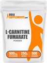 BulkSupplements.com L-Carnitine Fumaraatpoeder - Carnitinesupplement, Sportvoeding, L-Carnitine 500mg - Glutenvrij, 500mg per portie, Glutenvrij, 250g (8.8 oz) (pakket van 1)