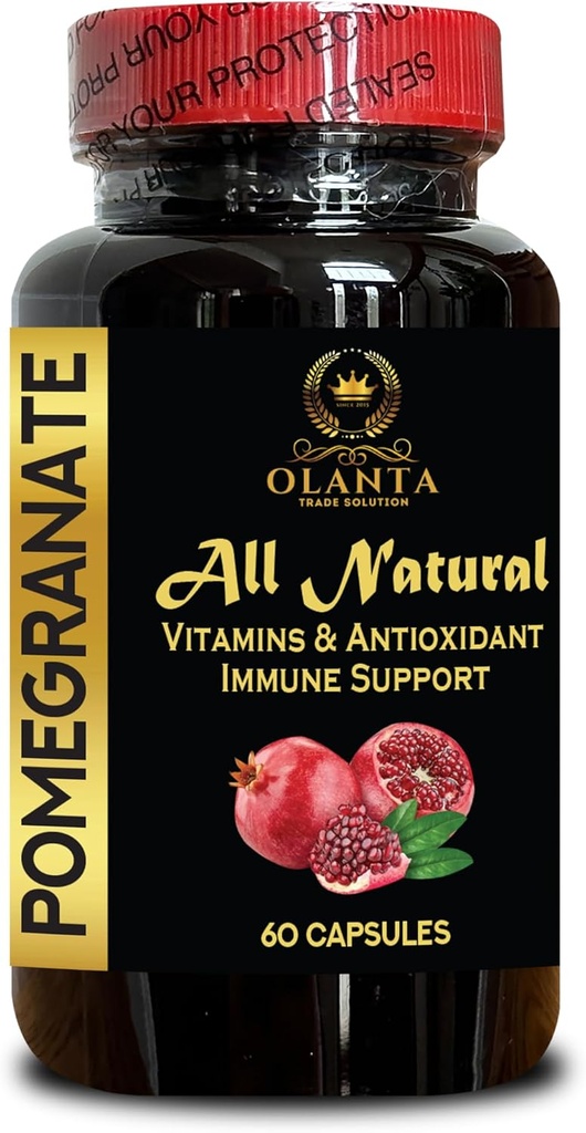 Granaatappelextract - hoog-Potency Granaatappel, hoog geconcentreerd Granaatappelextract, Dieetsupplement voor antioxidant, Superfruit Capsules - 1 Fles 60 Capsules