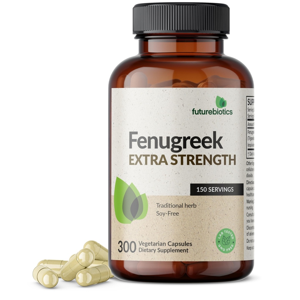 Futurebiotica Fenegriek Extra sterkte ondersteunt over het algemeen goede gezondheid en welzijn, niet-GMO, 300 Vegetarische capsules