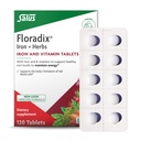 Floradix ijzertabletten - ijzersupplement met B-vitaminen, foliumzuur, vitamine C en meer - energiesteun - vegetarisch en glutenvrij - 120 tabletten (120 porties)