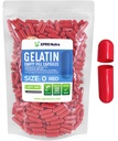 XPRS Nutra Size 0 Empty Capsules - 500 Count Empty Gelatin Capsules - Pills DIY Capsule Filling - Pure Bovine Fillable Pill Gel Caps for Do-It-Yourself Supplements (Red)
