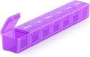 Sukuos Extra Large Wekelijkse Pillen Organisator, 7 Dagen Dagelijkse Pillen Box Case Artritis Vriendelijke, Silkscreen Gedrukte Medicine Container met duidelijke deksel voor vitaminen, visolie of supplementen (Paars)