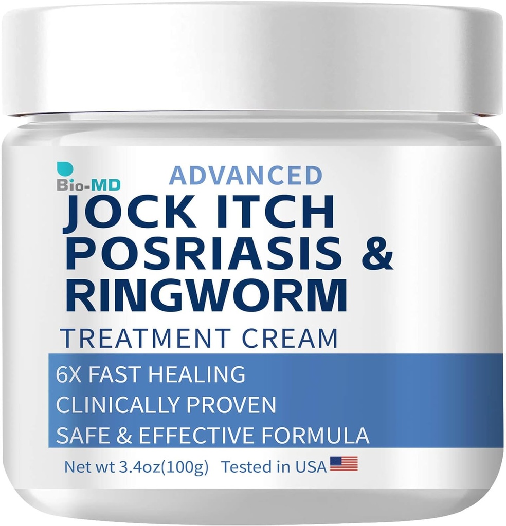 Bio-MD Jock Itch Cream, Jock Itch Cream Extra sterkte voor mannen en vrouwen, Psoriasis Cream, Ringworm behandeling voor mensen, Itch Cream - krachtige en snelle verlichting