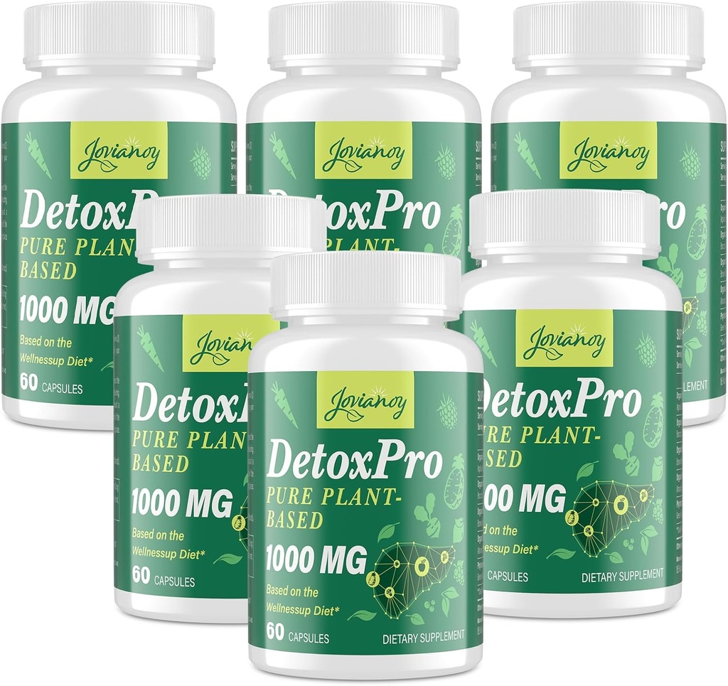 1000 MG Detox Cleanse, Natural Toxin Flush for Liver, Gut & Colon, Antioxidant & Digestive Support, Zeoliet, Fast-Acting Detoxification Complex for Women & Mannen 480 Capsules