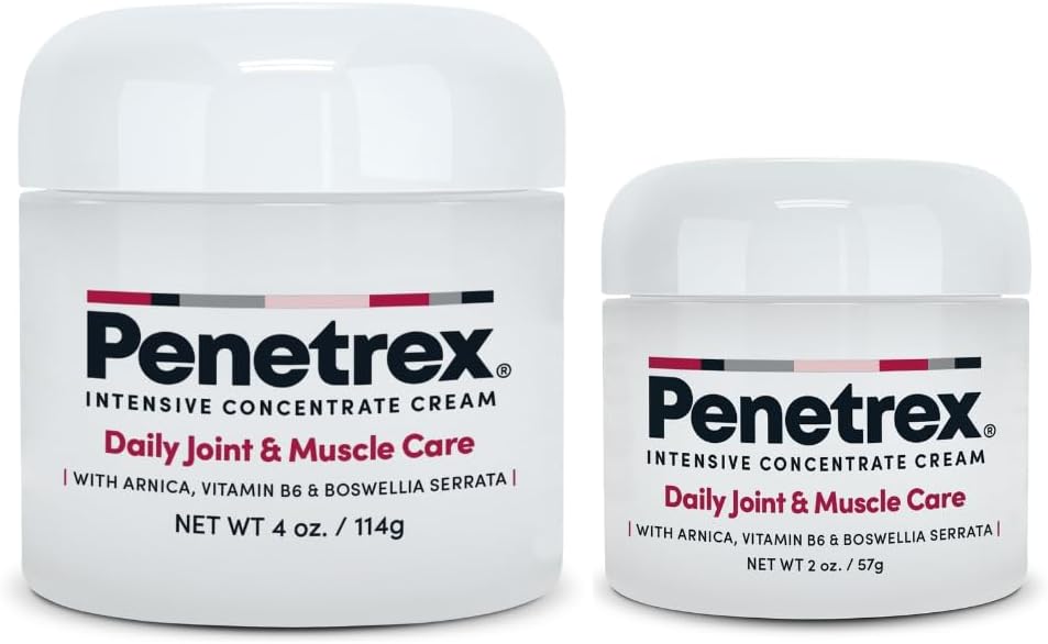 Pénétrex Thérapie articulaire et musculaire Duo - Soin apaisant pour le dos, le cou, les mains, les pieds et les nerfs - Rub avec Arnica, vitamine B6 MSM et Boswellia - 2oz, 4oz